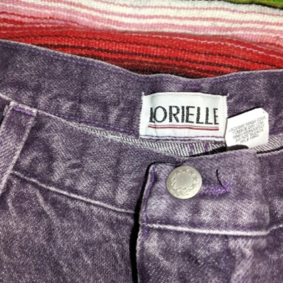 Vintage 90s Lorielle Purple Denim High Waist Women's Size 13/14 Tapered Jeans. - Picture 5 of 10